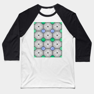 Graphic in grey with green and blue Baseball T-Shirt